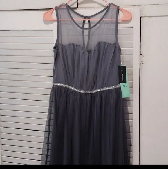 open lace back dress Short Grey Sequin Strapless Cocktail Party Dress main image 1